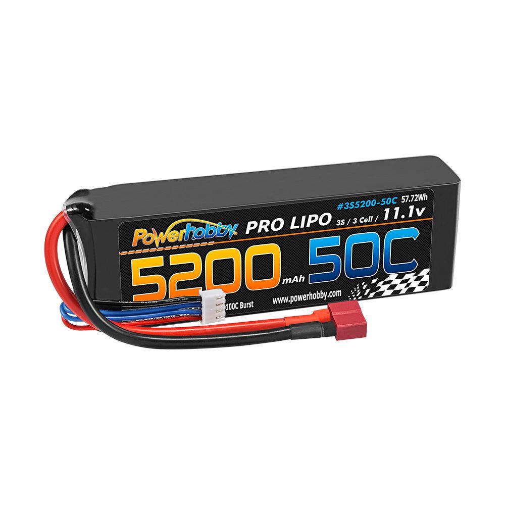 PowerHobby 3S 11.1V 5200mAh 50C Lipo Battery Pack w Deans Plug 3-Cell - PowerHobby