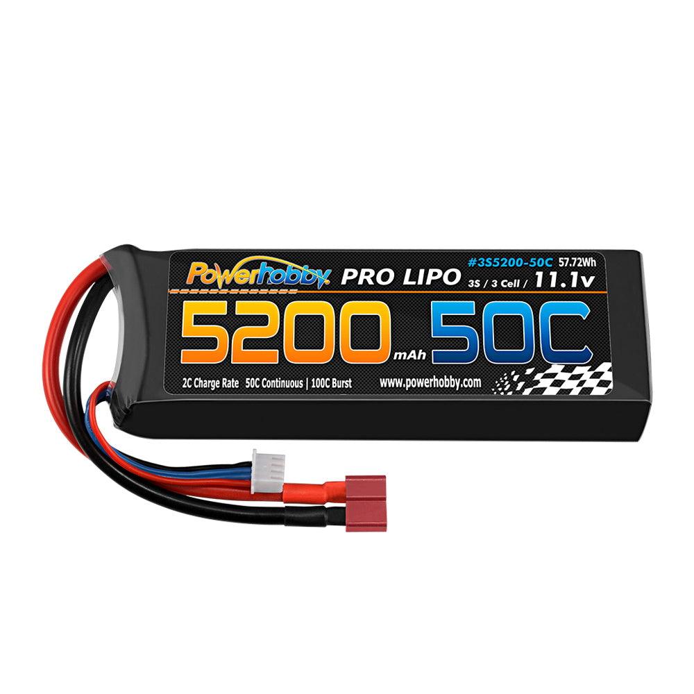 PowerHobby 3S 11.1V 5200mAh 50C Lipo Battery Pack w Deans Plug 3-Cell - PowerHobby